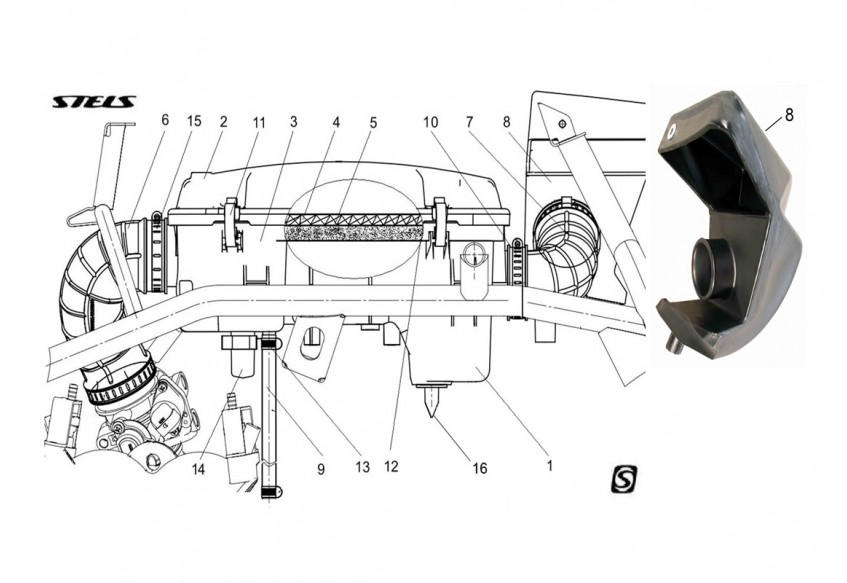 Система воздушного фильтра, квадроцикл Stels Guepard 650G